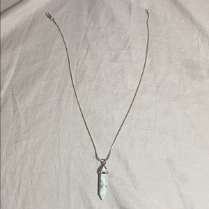 Silver necklace White crystal